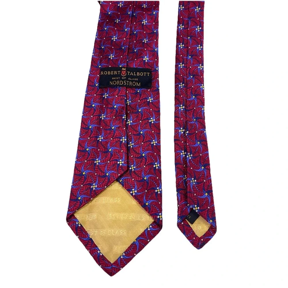 ROBERT TALBOTT Best‎ Of Class Nordstrom Red/Blue/Yellow SILK Neck Tie 58